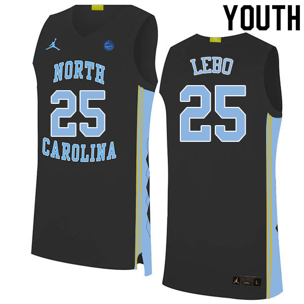 Youth #25 Creighton Lebo North Carolina Tar Heels College Basketball Jerseys Sale-Black - Click Image to Close